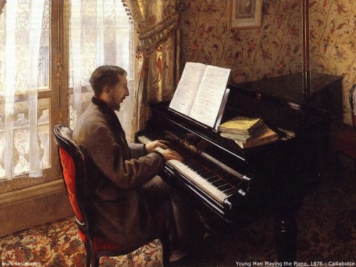Gustave Caillebotte oil paintings - Young Man Playing the Piano, 1876, ml0005.jpg