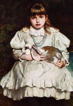 girl and rabbit Frank Holl.jpg